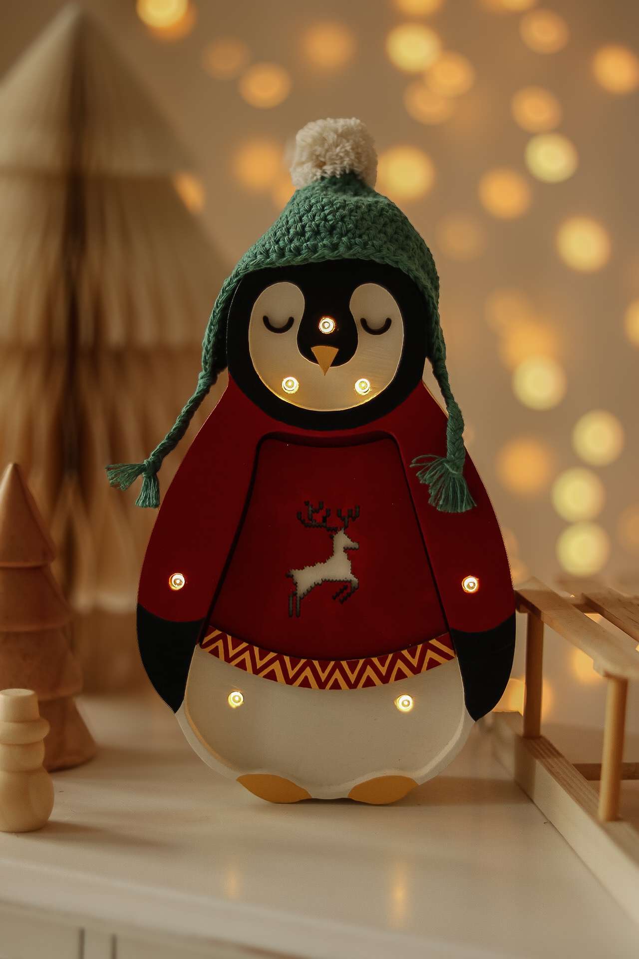 Little Lights - Valgusti Penguin Mini Christmas Red - Image 2